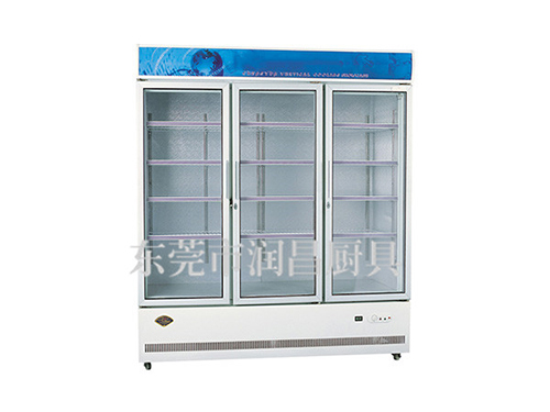 带灯箱三门立式展示柜